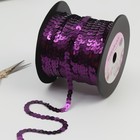 Пайетки на нити, 6 мм, 91 ± 1 м, цвет фиолетовый №12 - Фото 2