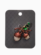 Брошь «Жёлуди», бело-зелёная в чернёном золоте - Фото 4