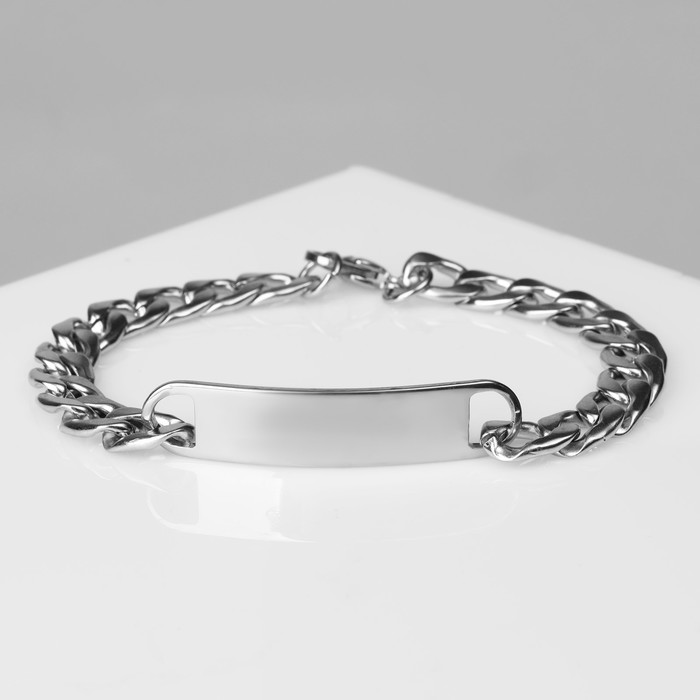 Браслет мужской «Брутал» цепь крупная, цвет серебро, 22 см - Фото 1