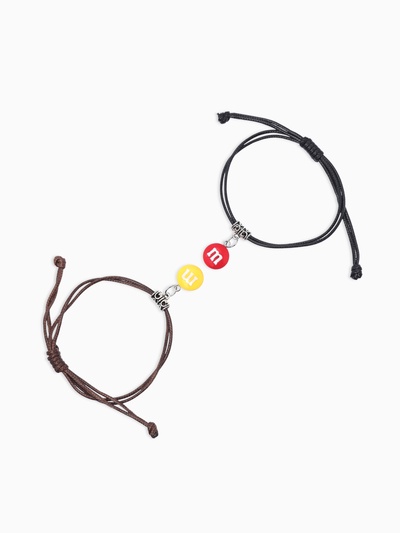 Браслеты парные «Неразлучники» две буквы, цветные, d=5,5 см