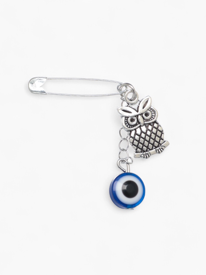 Булавка-оберег «Удачи на дороге», 6 см, синяя в серебре - Фото 1