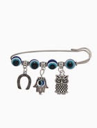 Булавка-оберег «Сова от сглаза», 6 см, цвет синий в серебре - Фото 3