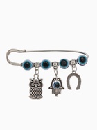 Булавка-оберег «Сова от сглаза», 6 см, цвет синий в серебре - Фото 4