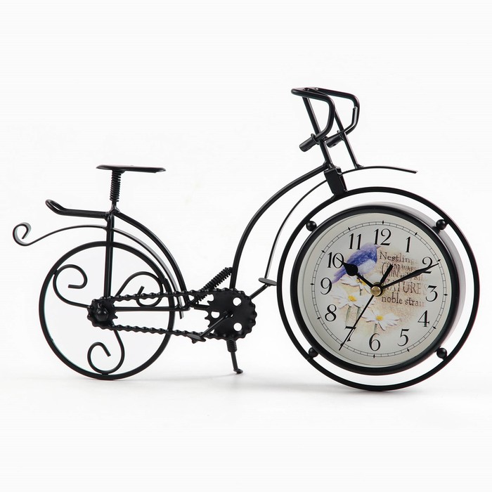Часы настольные фигурные "Велосипед ретро", плавный ход, циферблат d-11 см, 23 х 33 см, АА - фото 1908352390