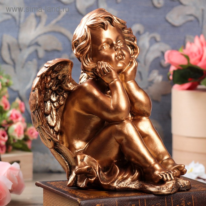 Статуэтка "Ангел сидит", бронза - Фото 1
