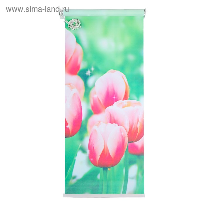 Штора рулонная «Тюльпаны», 60×200 см (с учётом креплений 3,5 см) - Фото 1