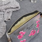 Косметичка-сумочка на молнии "Букет", 1 отдел, с ручкой, цвет серебристый - Фото 2