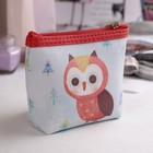 Кошелёк детский на молнии "Совёнок", 1 отдел, цвет красный - Фото 2