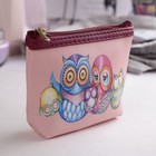 Кошелёк детский на молнии "Совёнок", 1 отдел, цвет розовый - Фото 1