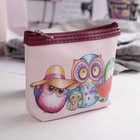 Кошелёк детский на молнии "Совёнок", 1 отдел, цвет розовый - Фото 1
