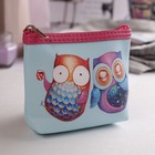 Кошелёк детский на молнии "Совёнок", 1 отдел, цвет голубой - Фото 1