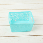 Корзинка пластиковая для хранения «Кружевные цветы», цвет голубой - Фото 2