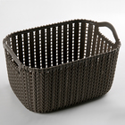 Корзинка пластиковая для хранения «Плетение», 25×19×13 см, цвет МИКС - Фото 1