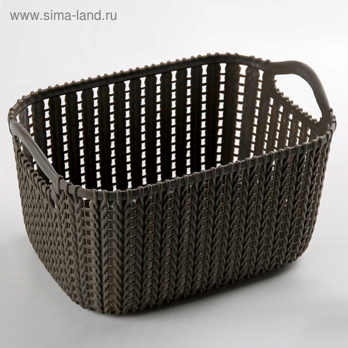 Корзинка пластиковая для хранения «Плетение», 25×19×13 см, цвет МИКС - Фото 1