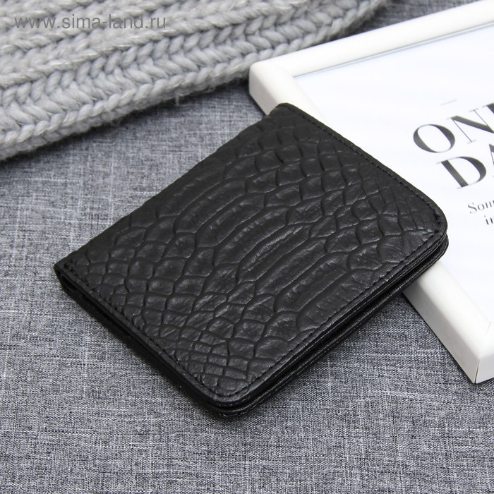 Кошелёк женский, отдел на кнопке, цвет чёрный - Фото 1