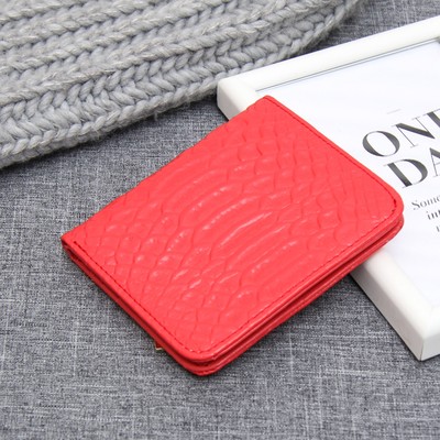 Кошелёк женский складной, 1 отдел, для карт, монет, цвет красный