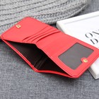 Кошелёк женский складной, 1 отдел, для карт, монет, цвет красный - Фото 4