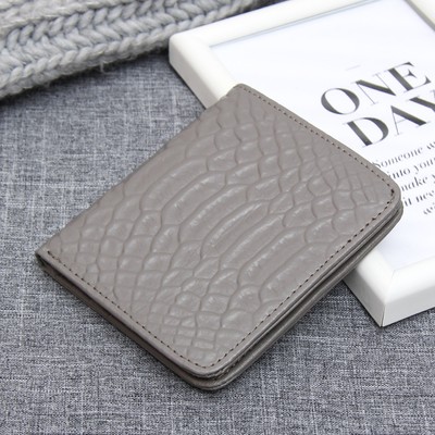 Кошелёк женский складной, 1 отдел, для карт, монет, цвет серый