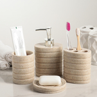 Набор аксессуаров для ванной комнаты «Индиго», 4 предмета (дозатор 300 мл, мыльница, 2 стакана), цвет бежевый - Фото 2