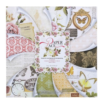 Набор бумаги для скрапбукинга 24 листа 12 дизайнов "Летний зной" 30х30 см