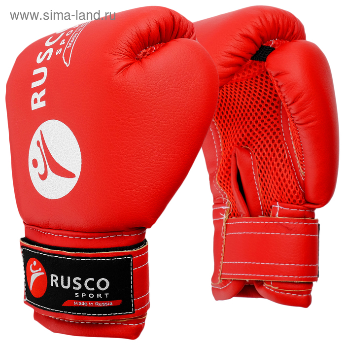 Перчатки боксерские RUSCO SPORT детские кож.зам. 6 Oz цвет красный - Фото 1