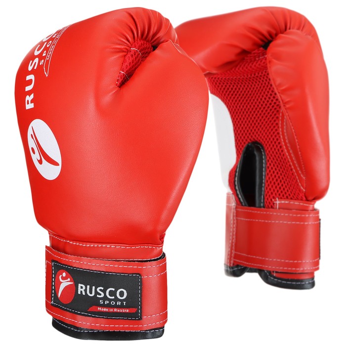 Перчатки боксёрские RuscoSport, красные, размер 10 oz - Фото 1