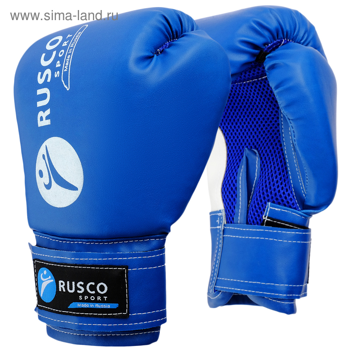 Перчатки боксерские RUSCO SPORT кож.зам. 10 Oz синие - Фото 1