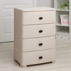 Комод 4-х секционный «Плетёнка», цвет слоновая кость - Фото 1