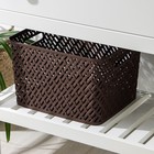 Корзина для хранения «Плетёнка», 34.5×30×22.5 см, коричневая - Фото 1
