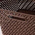 Корзина для хранения «Плетёнка», 34.5×30×22.5 см, коричневая - Фото 3