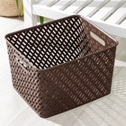 Корзина для хранения «Плетёнка», 34.5×30×22.5 см, коричневая - Фото 4
