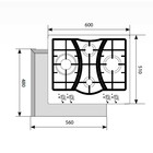 Варочная поверхность Lex GVS 643 IX, газовая, 4 конфорки, серебристая - Фото 2