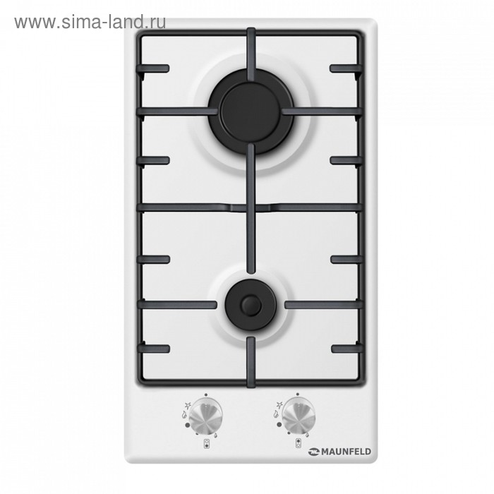 Варочная поверхность Maunfeld EGHE.32.3EW/G, газовая, 2 конфорки, белая - Фото 1