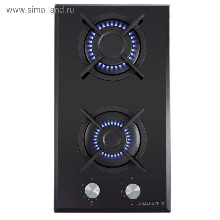 Варочная поверхность Maunfeld EGHG.32.1CB/G, газовая, 2 конфорки, черное стекло - Фото 1