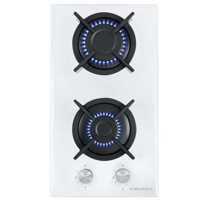 Варочная поверхность Maunfeld EGHG.32.1CW/G, газовая, 2 конфорки, стекло, белая