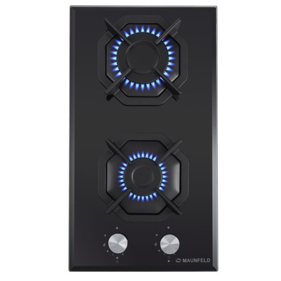 Варочная поверхность Maunfeld EGHG.32.2CB/G, газовая, 2 конфорки, цвет чёрное стекло