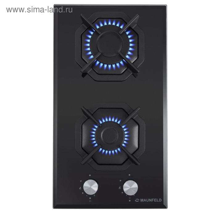 Варочная поверхность Maunfeld EGHG.32.2CB/G, газовая, 2 конфорки, цвет чёрное стекло - Фото 1