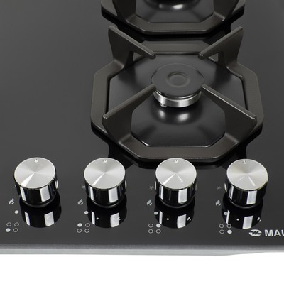 Варочная поверхность Maunfeld EGHG.64.2CB/G, газовая, 4 конфорки, стекло, чёрная