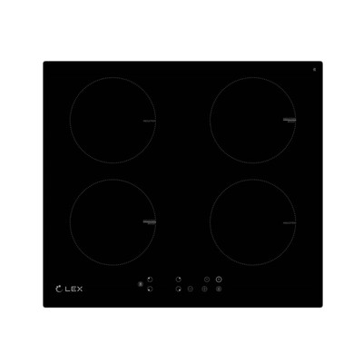 Варочная поверхность Lex EVI 640-1 BL, индукционная, 4 конфорки, сенсор, цвет "чёрное стекло"