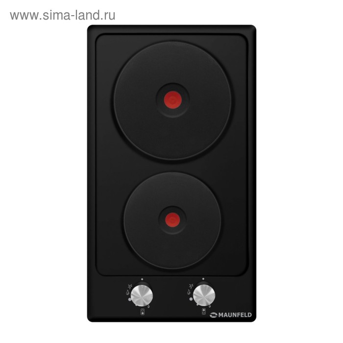 Варочная поверхность Maunfeld EEHE.32.4B, электрическая, 2 конфорки, черный - Фото 1