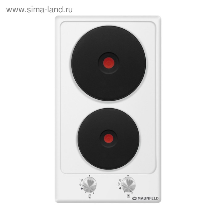 Варочная поверхность Maunfeld EEHE.32.4W, электрическая, 2 конфорки, белый - Фото 1