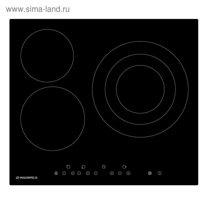 Варочная поверхность Maunfeld EVCE.593.T-BK, электрическая, 3 конфорки, сенсор, чёрная