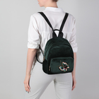 Рюкзак молодёжный, отдел на молнии, наружный карман, цвет зелёный - Фото 1