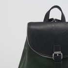 Рюкзак молодёжный, отдел, с расширением, наружный карман, цвет зелёный - Фото 4