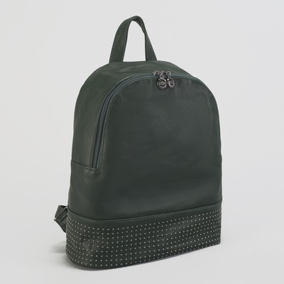 Рюкзак молодёжный, отдел на молнии, наружный карман, цвет зелёный