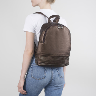 Рюкзак молодёжный, отдел на молнии, наружный карман, цвет кофе