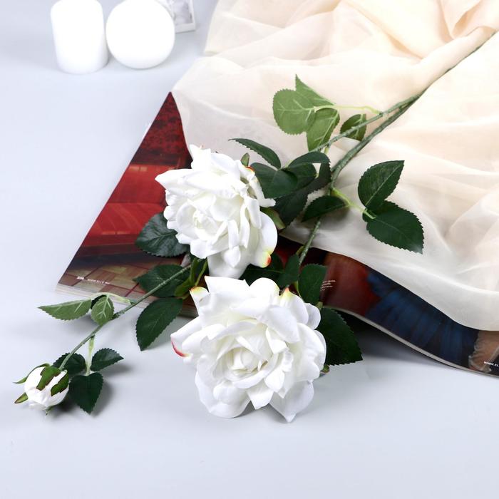 Цветы искусственные "Роза Прованс" 11х100 см, белый - Фото 1