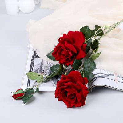 Цветы искусственные "Роза Прованс" 11*100 см, бордовая