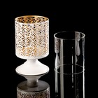 Подсвечник металл на 1 свечу "Розарий" белый с золотом 12х8х8 см - Фото 2