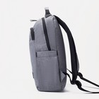 Рюкзак мужской на молнии, наружный карман, цвет серый - Фото 2
